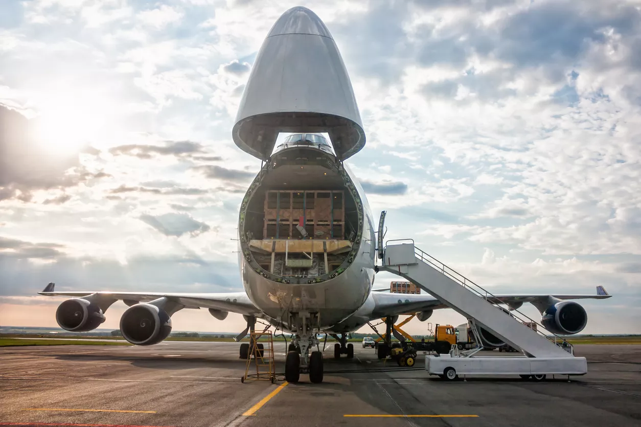 Cargo plane opened