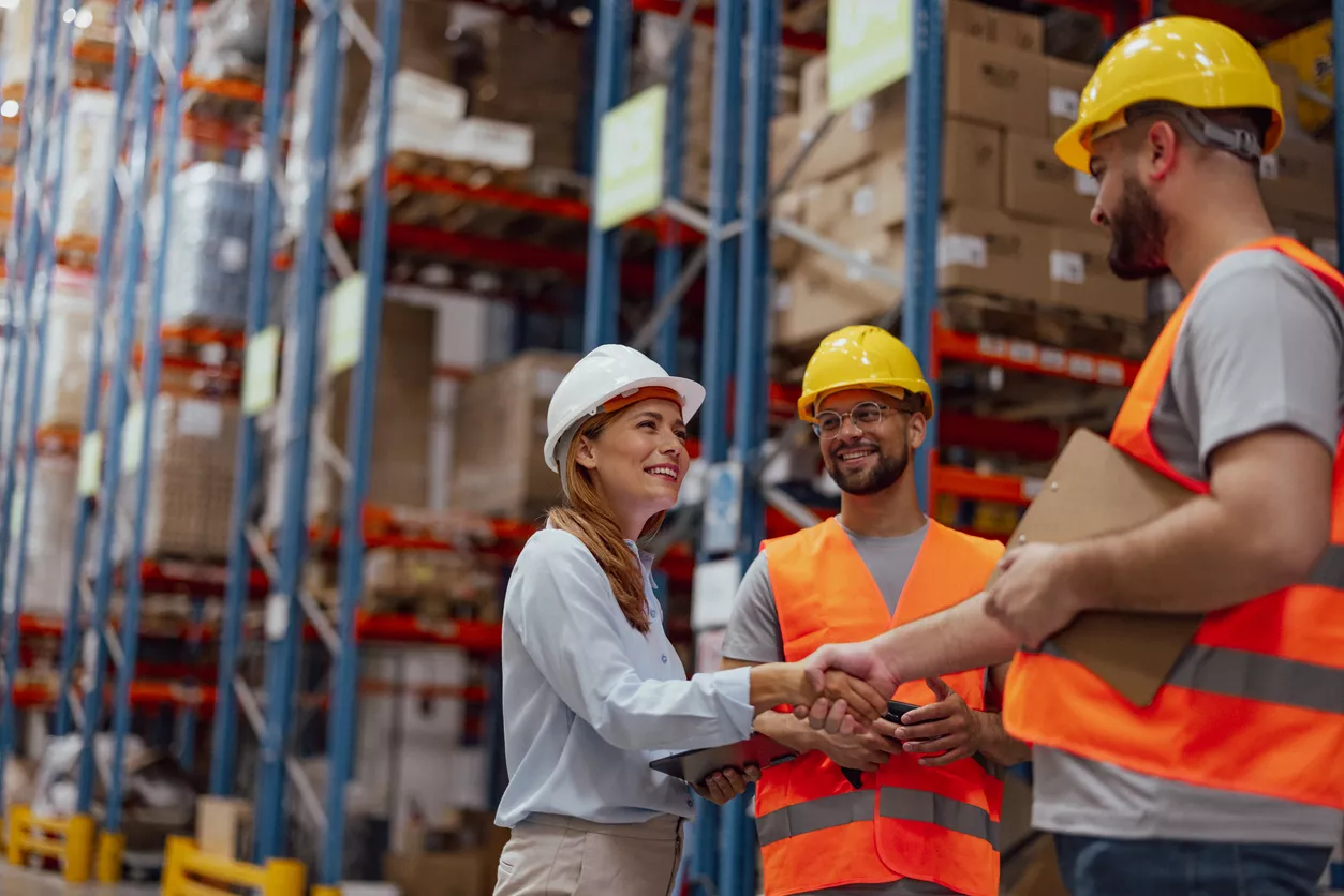 People on site shaking hands 