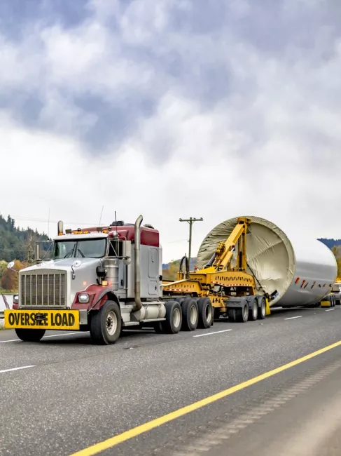 Truck with cargo on the back